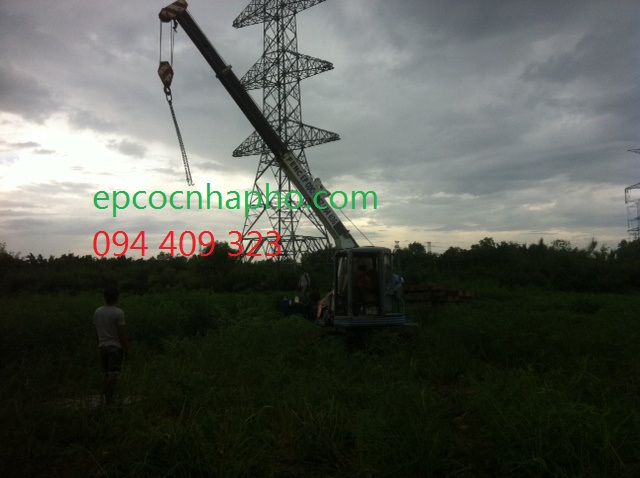 ép cọc bê tông nhà bè